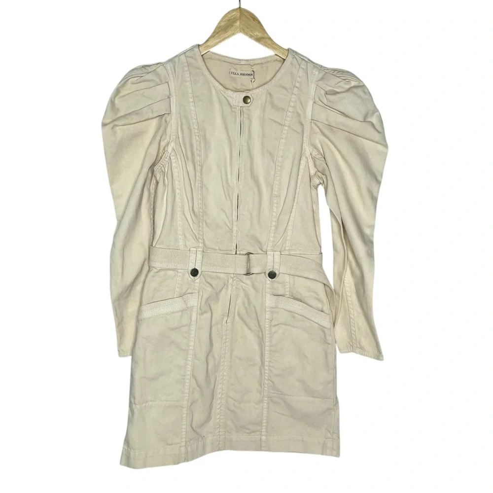 NWT Ulla Johnson Belted Cori Mini Denim Dress in Oat 4 - Picture 5 of 15